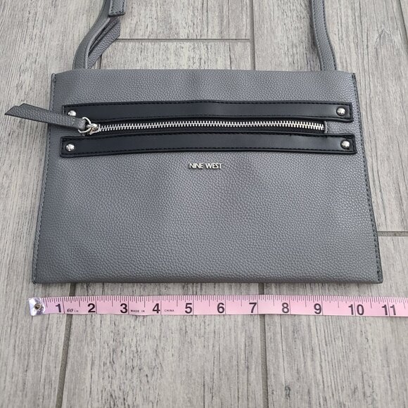 Nine West women's Gray Crossbody Bag with Front Zipper Detail - Picture 10 of 10